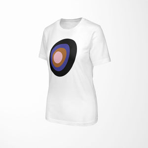 CONCENTRIC Relaxed Fit Women's 100% Cotton White T-Shirt angle view