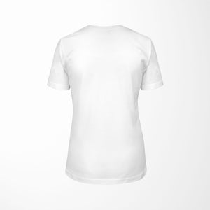 white relaxed fit women's t-shirt with explode print back