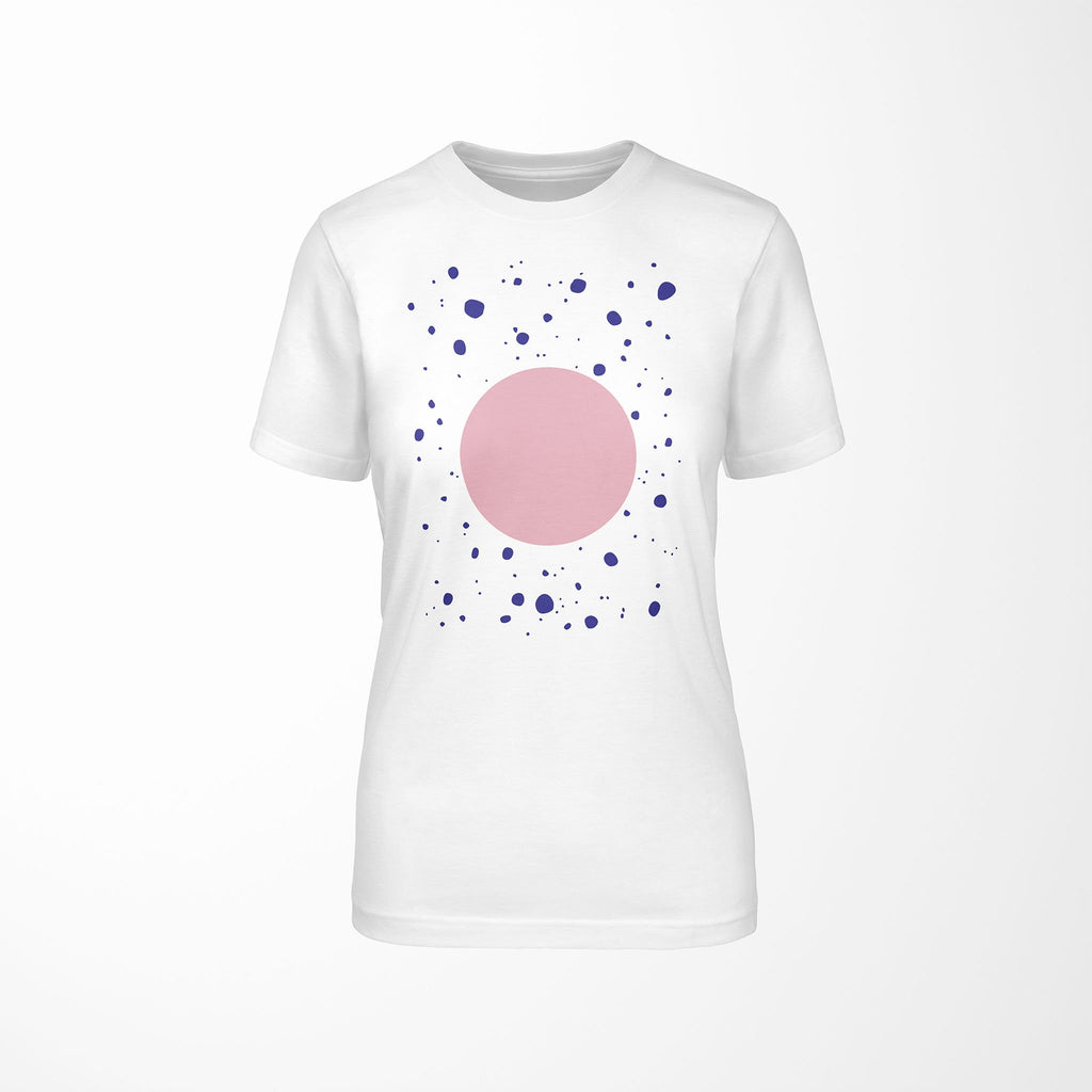 EXPLODE Pink and Blue Relaxed Fit Women's 100% Cotton White T-Shirt front