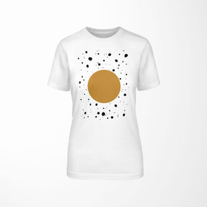 white relaxed fit women's t-shirt with explode print