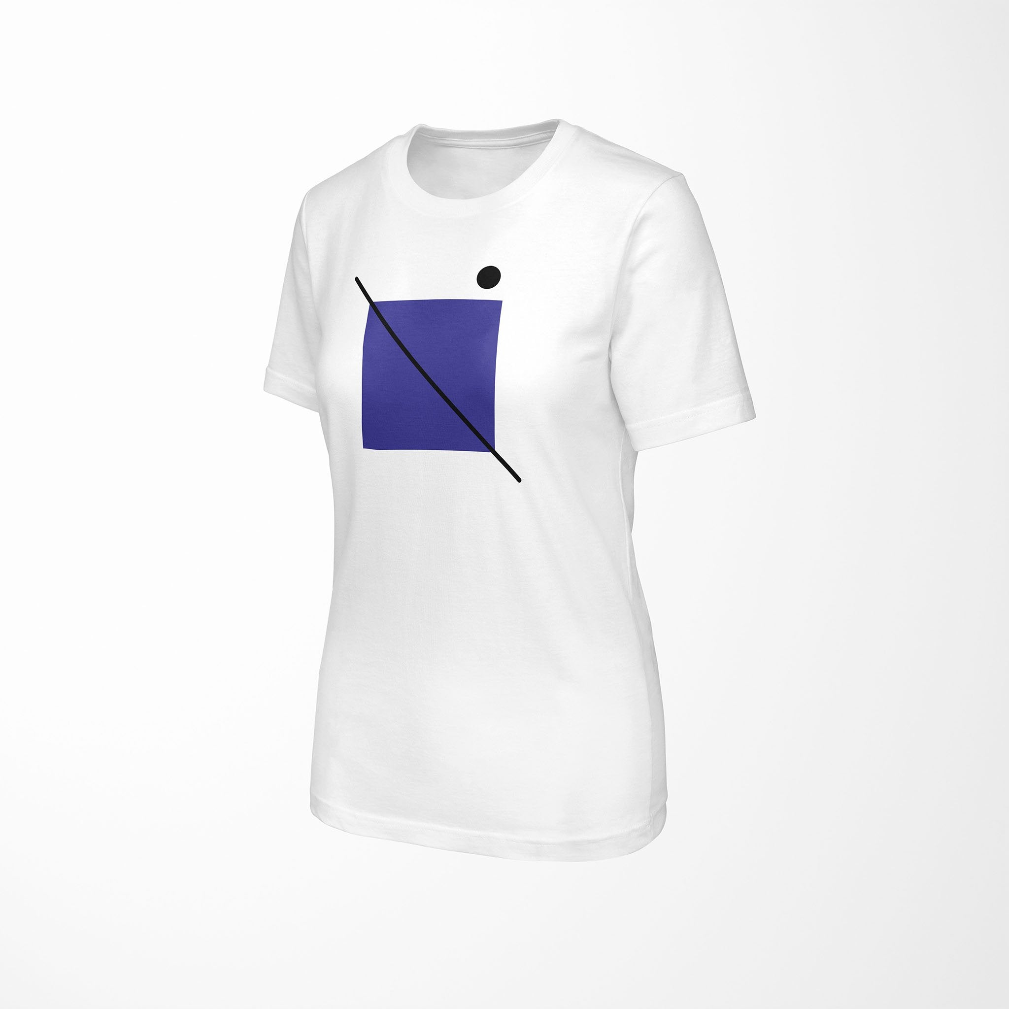 STRIKE Relaxed Fit Women's 100% Cotton White T-Shirt angle view